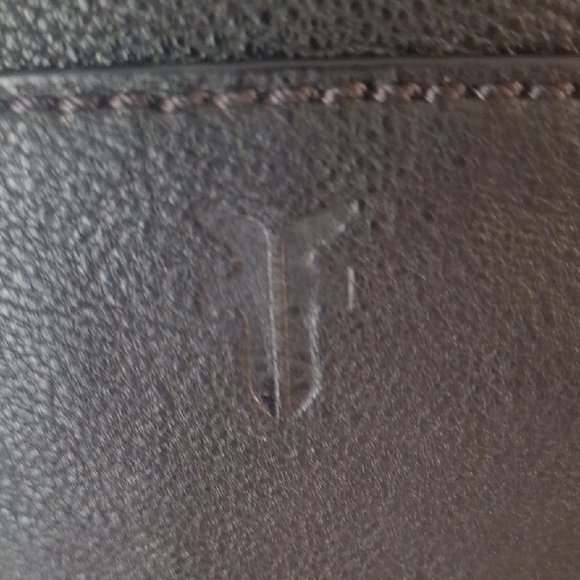 Frye Dark Leather Backpack with Gold Zipper - Picture 3 of 10